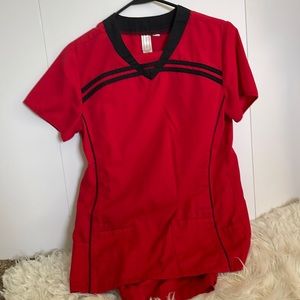 Red Urbane Scrub Set